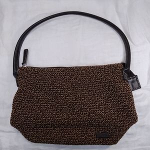 THE SAK Womens Brown Crocheted PURSE 11" x 7" Lined Shoulder Bag, Zip Closure